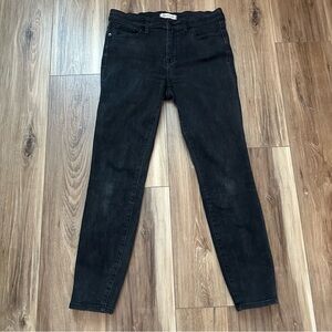 Madewell 10” High Riser Skinny Jeans Black Size 30 High Rise Stretch Denim